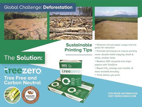 Tree Free 8.5 x 11" Copy Paper 100% Recycled Sugarcane Waste Fiber, Jam Free, Acid Free, 92 Bright, Eco Friendly Multipurpose Printer Paper (Ream/500 sheets) (1 Ream/500 Sheets) in Saudi Arabia