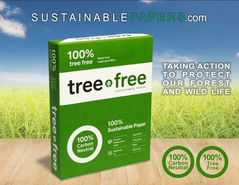 Tree Free 8.5 x 11" Copy Paper 100% Recycled Sugarcane Waste Fiber, Jam Free, Acid Free, 92 Bright, Eco Friendly Multipurpose Printer Paper (Ream/500 sheets) (1 Ream/500 Sheets) in Saudi Arabia