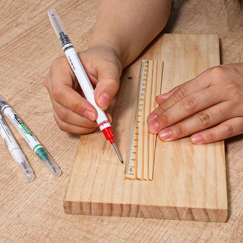 9 Pcs Long Head Deep Hole Marker Pens 45 mm Long Nib Marker Multi-Purpose Deep Reach Markers Double-Headed Metal marking Pens Waterproof Permanent Markers Carpenter Ink Pen for Builder Bathroom in Saudi Arabia