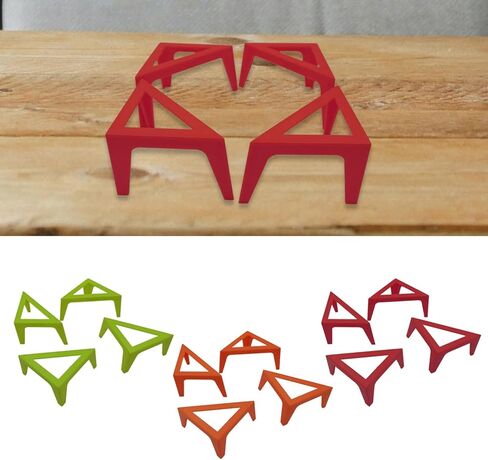 4PCS Plastic Canvas Stands for Fluid Acrylic Pouring Paints Painter Safe Stand Canvas Pouring Support Stands for Art Student, Easy To Store, Portable Tabletop Stands (red) (red) in Saudi Arabia