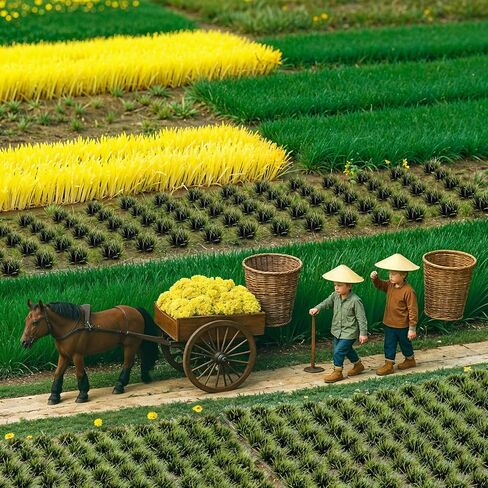 208 Pcs Static Grass Bushy Tuft, Model Artificial Scenery for Landscape Railroad Cluster DIY Miniature Static Tuft Model Grasses Shrubs Building Layout Miniature Plants (Two Colors) in Saudi Arabia