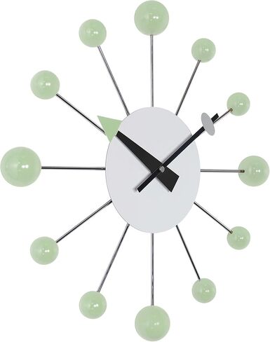 Infinity Instruments Orb Spoke Midcentury Modern 15 inch Retro Starburst Ball Wall Clock Quiet Quartz Movement Mid Century Decorative, Multi, Multicolor in Kuwait