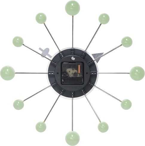 Infinity Instruments Orb Spoke Midcentury Modern 15 inch Retro Starburst Ball Wall Clock Quiet Quartz Movement Mid Century Decorative, Multi, Multicolor in Kuwait