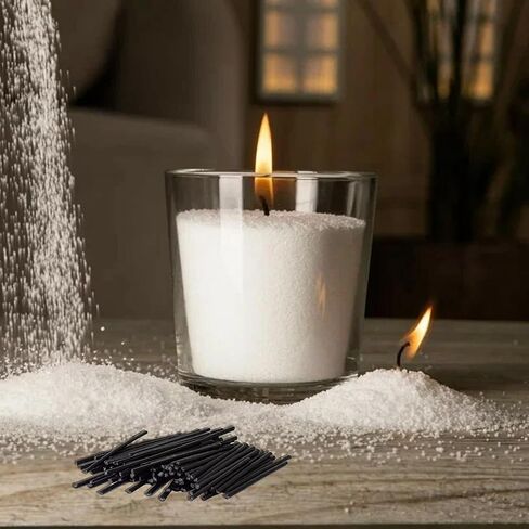 Pearled Cotton Candle Wick 2.2 Inch Black Cotton Wicks for Sand Candles,Metal-Free & Lead-Free Refill Wax Wick for DIY Candle Making,Premium Soft Flame for Long Burn Time (Pack of 100) in Saudi Arabia