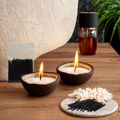 Pearled Cotton Candle Wick 2.2 Inch Black Cotton Wicks for Sand Candles,Metal-Free & Lead-Free Refill Wax Wick for DIY Candle Making,Premium Soft Flame for Long Burn Time (Pack of 100) in Saudi Arabia