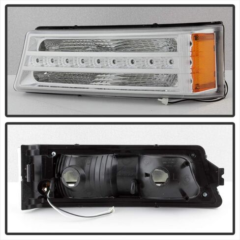 ACANII-For 2003-2006 Chevy Silverado 1500 2500 3500 LED أضواء وقوف السيارات مصابيح إشارة اليسار + اليمين-مبيت الكروم in Kuwait