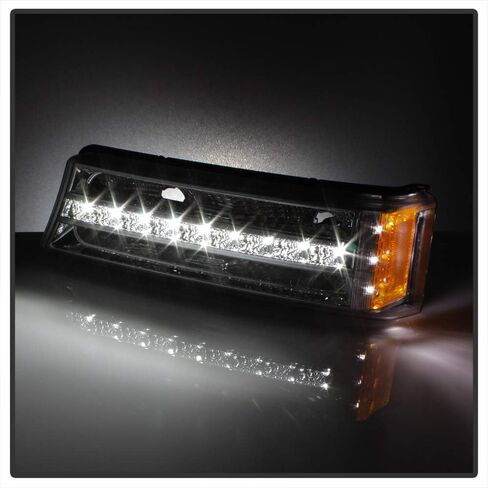 ACANII-For 2003-2006 Chevy Silverado 1500 2500 3500 LED أضواء وقوف السيارات مصابيح إشارة اليسار + اليمين-مبيت الكروم in Kuwait