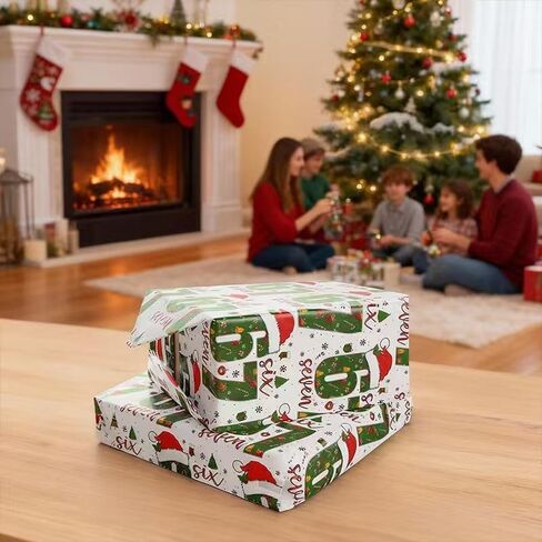 قطعتان من ورق تغليف عيد الميلاد 67، ورق تغليف، 67 ميمي غلاف هدايا عيد الميلاد المضحك للأطفال، سانتا 67 ميمي، مضحك ستة سبعة عطلة (36 بوصة * 2 أبيض) in Kuwait