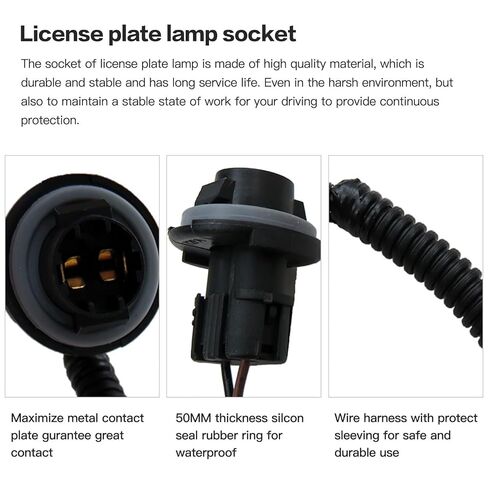 2024 Upgrade License Plate Light Lamp Tag Lights Wire Harness for 2005-2006 Sierra 1500 HD,Pack of 2 in Saudi Arabia