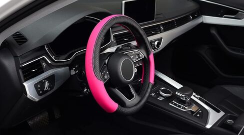 LABBYWAY Steering Wheel Cover, Universal Fit 15 Inch Microfiber Leather Car Wheel Protector, Anti-Slip, Pink in Saudi Arabia