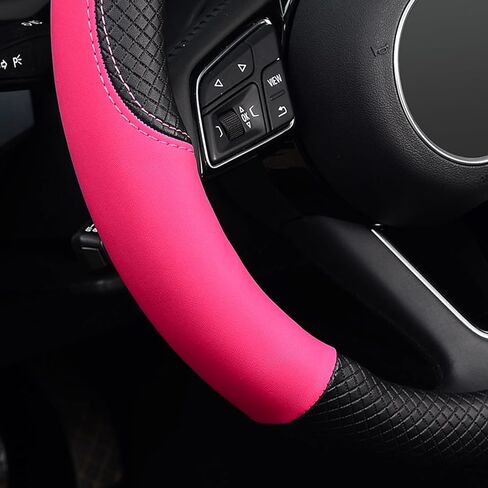 LABBYWAY Steering Wheel Cover, Universal Fit 15 Inch Microfiber Leather Car Wheel Protector, Anti-Slip, Pink in Saudi Arabia