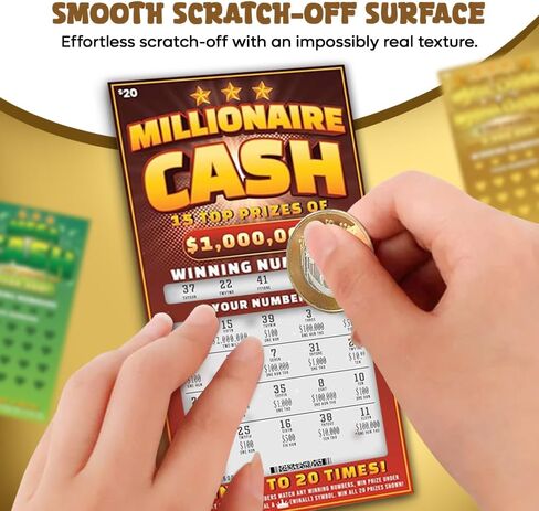 Fake Lottery Tickets - 15 Pack Ultra Realistic Prank Scratch Off Tickets, $2 Million, $1 Million, $100K Winning Cards - Funny Gag Gifts, Easy-to-Scratch, White Elephant, Parties & Stress-Free Laughs in Saudi Arabia