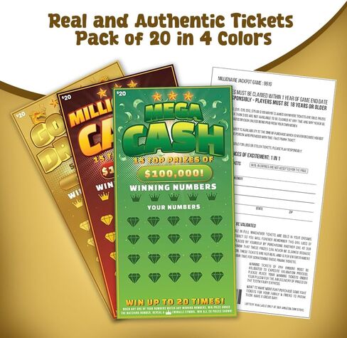 Fake Lottery Tickets - 15 Pack Ultra Realistic Prank Scratch Off Tickets, $2 Million, $1 Million, $100K Winning Cards - Funny Gag Gifts, Easy-to-Scratch, White Elephant, Parties & Stress-Free Laughs in Saudi Arabia