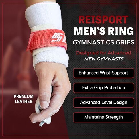 Reisport Men's Double Buckle Ring Grips, Gymnastics, Small (1) in Kuwait