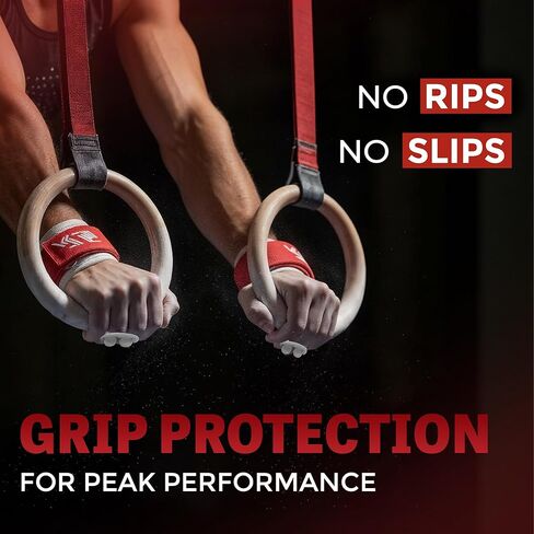 Reisport Men's Double Buckle Ring Grips, Gymnastics, Small (1) in Kuwait