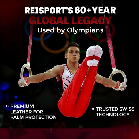 Reisport Men's Double Buckle Ring Grips, Gymnastics, Small (1) in Kuwait