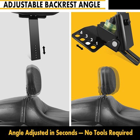 Adjustable Plug-in Driver Rider Backrest Custom Kit for Harley Electra Glides 1997-2021 Made Fit for Touring Models Road King Street Glide (Chrome Finished) in Kuwait