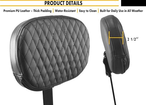 Adjustable Plug-in Driver Rider Backrest Custom Kit for Harley Electra Glides 1997-2021 Made Fit for Touring Models Road King Street Glide (Chrome Finished) in Kuwait