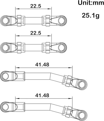 مجموعة وصلات هيكل MEUS Racing AX24 Links من التيتانيوم عالية التخليص ووصلات التوجيه لسيارة زاحفة محورية AX24 XC-1 1/24 RC (سبائك التيتانيوم) in Kuwait
