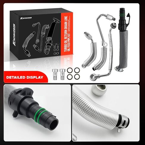 Turbo Oil Return Drain Line & Oil Feed Pipe Kit - Compatible with Chevy Cruze, Sonic, Trax & Buick Encore 1.4L L4 Replaces 55568031, 55592600, 25198546 in Saudi Arabia