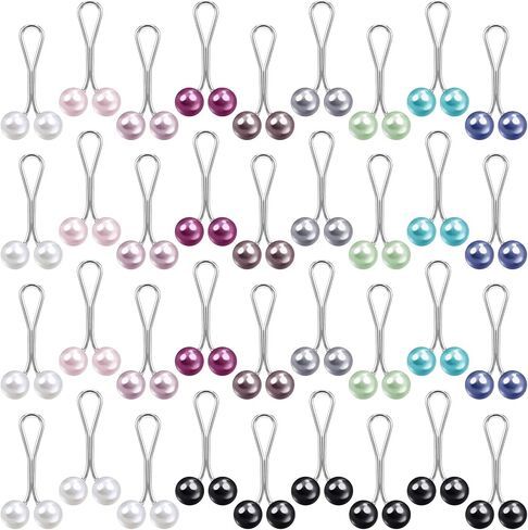 36Pcs Hijab Pins Clips for Women, Muslim Hijab Scarf Clips, Multicolor U Shape Safety Clip Cute Headscarf Pearl Pins for Headscarf Shawl Scarf Buttons Wedding Dress Decorative Boutonniere in Saudi Arabia