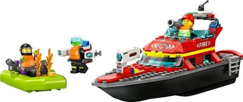 LEGO City Fire Rescue Boat 60373, Toy Floats on Water, with Jetpack, Dinghy and 3 Minifigures, Everyday Hero Toys for Kids, Boys and Girls Ages 5+, Multicolor in Saudi Arabia