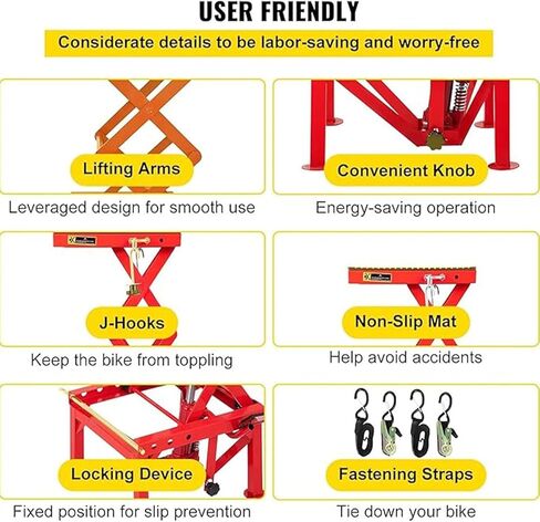 Hydraulic Motorcycle Lift Table - Foot Pedal Operation, 300 lbs Capacity, Ideal for Bike Maintenance and Storage (Withoutwheels in Saudi Arabia
