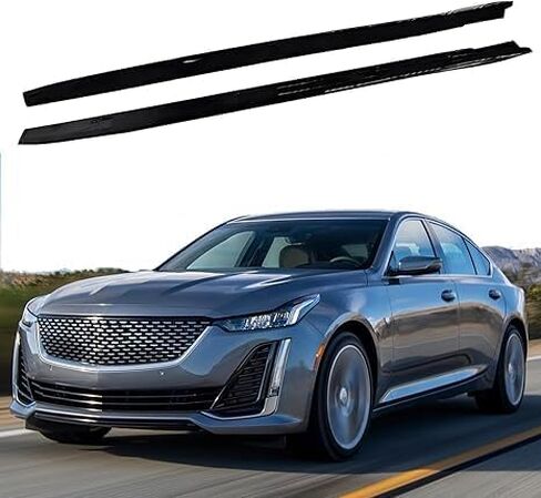 Compatible with Cadillac CT5 2020-2025 Glossy Black Side Skirt Body Kit Spoiler Lip Trim in Saudi Arabia