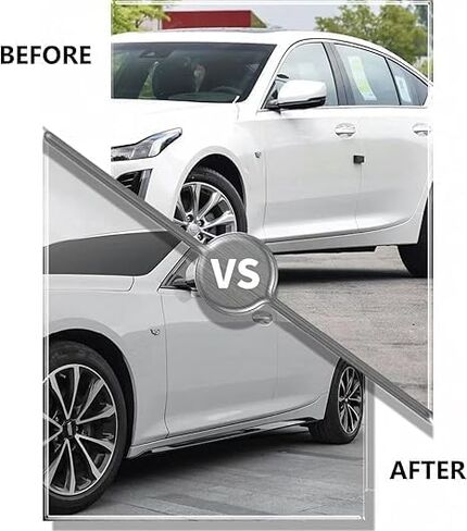 Compatible with Cadillac CT5 2020-2025 Glossy Black Side Skirt Body Kit Spoiler Lip Trim in Saudi Arabia