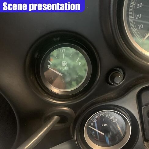 2" 52mm 12V Fuel Level Gauge Meter Kit with Nut/Bracket - 240-33ohm Boat Fuel Gauge Gas Tank Meter with E-1/2-F Pointer Dash, Universal for Car RV Yacht Marine Motorcycle (Black) in Kuwait