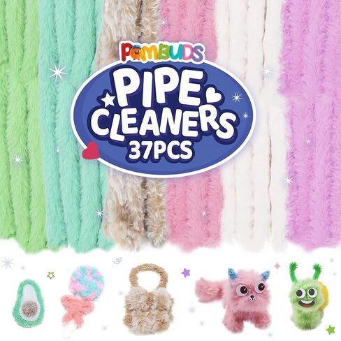 12 Pcs 6 Colors Pipe Cleaners Craft Set Jumbo Chenille Stems Pipe Cleaners Kit for Beginners Large Pipe Cleaners Imitation Rabbit Velvet Big Wool Strip in Saudi Arabia