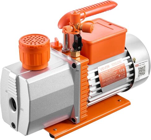 VEVOR Vacuum Pump, 7 CFM 3/4 HP, HVAC Two Stage Rotary Vane AC Vacuum Pump, for R134a R22 R410a R1234YF R32, 4 Pole Motor, for Automotive Air Conditioner Maintenance Resin Degassing, Oil Included in Saudi Arabia