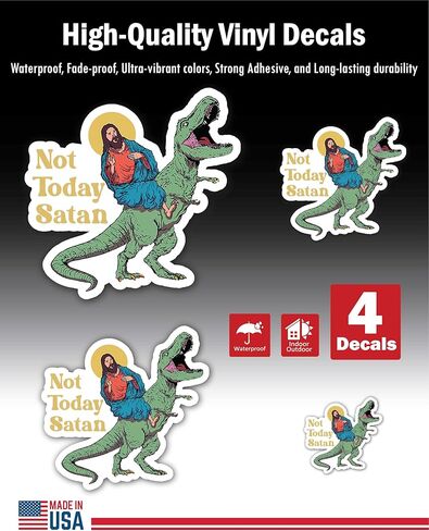 4-Piece 4 Sizes "Not Today Satan" Vinyl Decal Set – Waterproof Indoor/Outdoor UV/Fade Resistant Stickers (4", 3", 2.5", 1.75") for Cars, Trucks, Laptops, Phones, Water Bottles & Windows in Saudi Arabia