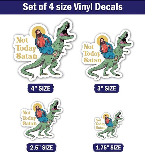 4-Piece 4 Sizes "Not Today Satan" Vinyl Decal Set – Waterproof Indoor/Outdoor UV/Fade Resistant Stickers (4", 3", 2.5", 1.75") for Cars, Trucks, Laptops, Phones, Water Bottles & Windows in Saudi Arabia