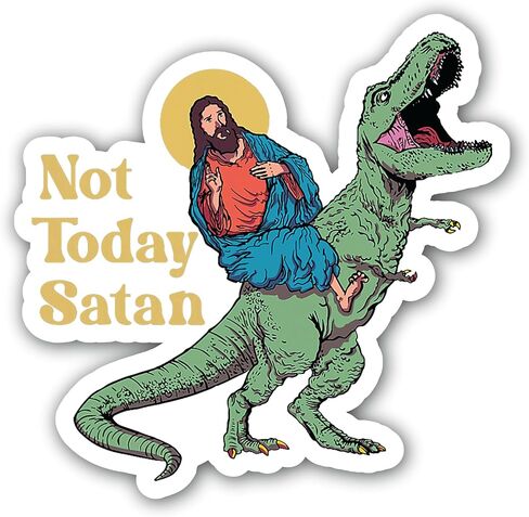 4-Piece 4 Sizes "Not Today Satan" Vinyl Decal Set – Waterproof Indoor/Outdoor UV/Fade Resistant Stickers (4", 3", 2.5", 1.75") for Cars, Trucks, Laptops, Phones, Water Bottles & Windows in Saudi Arabia