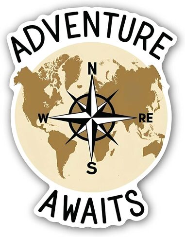 4-Piece 4 Sizes Adventure Awaits Vinyl Decal Set – Waterproof Indoor/Outdoor UV/Fade Resistant Stickers (4", 3", 2.5", 1.75") for Cars, Trucks, Laptops, Phones, Water Bottles & Windows in Saudi Arabia