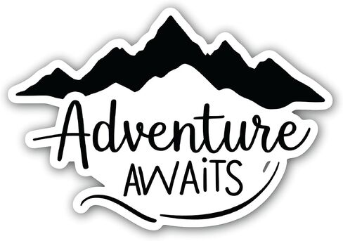 4-Piece 4 Sizes Adventure Awaits Vinyl Decal Set – Waterproof Indoor/Outdoor UV/Fade Resistant Stickers (4", 3", 2.5", 1.75") for Cars, Trucks, Laptops, Phones, Water Bottles & Windows in Saudi Arabia