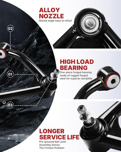 2-4" Front Upper Control Arms with Ball Joint, 2PCS Adaption 2-4" Lift Suspension Kit Adjustable Control Arm (Red, 2007-2016 Silverado 1500 Sierra 1500 Upgraded) in Saudi Arabia