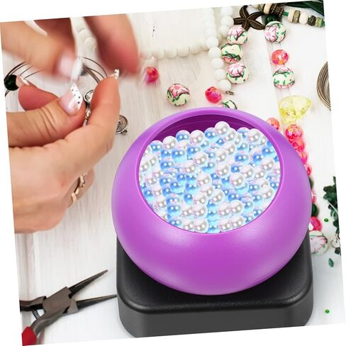 ARTIBETTER Automatic Beading Machines Spinner Maker Electric Making for Supplies Beading Bowl Bead Threading Tool Beading Tool with Needle Beading Accessory Flat Clay Beads Abs Orange in Saudi Arabia