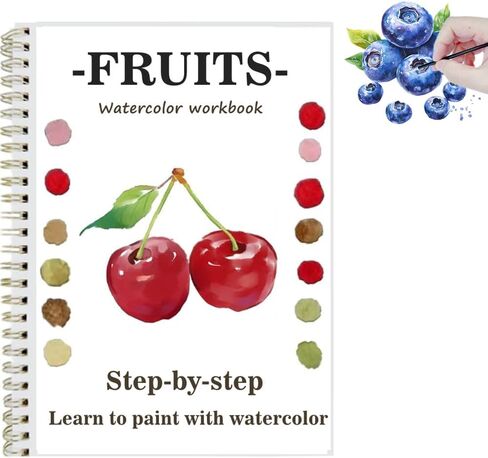 Watercolor Workbooks for Beginners, Water Coloring Book Beginner Friendly Watercolor Paint Set Art Crafts Painting Kit Gift for Adults, Teens, Any Level Artist (Flowers A, Without Paint Set) in Kuwait