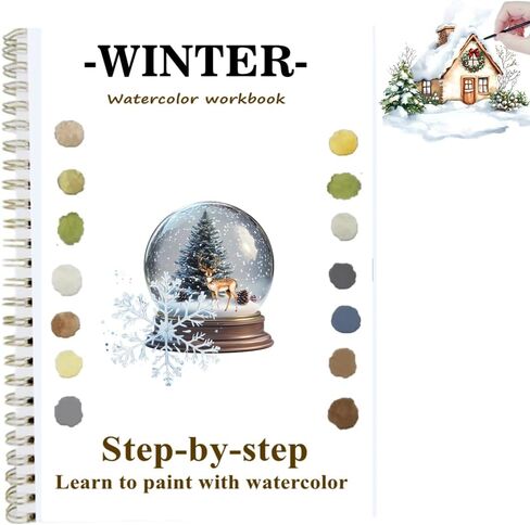 Watercolor Workbooks for Beginners, Water Coloring Book Beginner Friendly Watercolor Paint Set Art Crafts Painting Kit Gift for Adults, Teens, Any Level Artist (Flowers A, Without Paint Set) in Kuwait