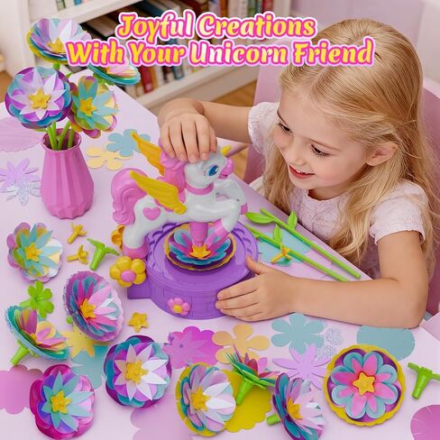 مجموعات الحرف اليدوية، اضغط لإنشاء صانع الزهور، ألعاب يونيكورن للفتيات من سن 3 إلى 12 عامًا، لعبة باقات الزهور القماشية، فنون وحرف يدوية للأطفال، هدايا عيد ميلاد فريدة لعيد الميلاد لـ 3 4 5 6 7 8 9 10 11 12 عامًا in Kuwait