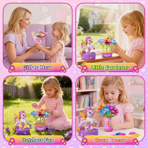 مجموعات الحرف اليدوية، اضغط لإنشاء صانع الزهور، ألعاب يونيكورن للفتيات من سن 3 إلى 12 عامًا، لعبة باقات الزهور القماشية، فنون وحرف يدوية للأطفال، هدايا عيد ميلاد فريدة لعيد الميلاد لـ 3 4 5 6 7 8 9 10 11 12 عامًا in Kuwait