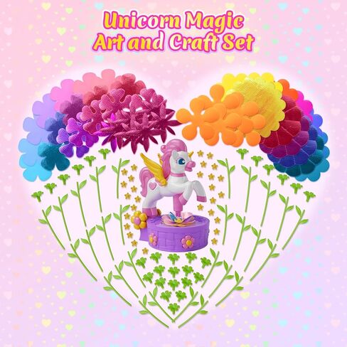 مجموعات الحرف اليدوية، اضغط لإنشاء صانع الزهور، ألعاب يونيكورن للفتيات من سن 3 إلى 12 عامًا، لعبة باقات الزهور القماشية، فنون وحرف يدوية للأطفال، هدايا عيد ميلاد فريدة لعيد الميلاد لـ 3 4 5 6 7 8 9 10 11 12 عامًا in Kuwait