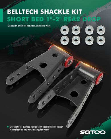 SCITOO 1 "-2" رفع خفض الخلفية قطرة ورقة الربيع تكبل عدة سرير قصير متوافق مع 2015-2020 لفورد F150 499-211 in Kuwait