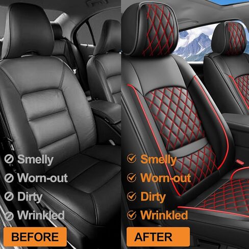 Car Seat Covers Compatible with GMC Terrain 2010-2025 2026 - Full Set 5 Seats Luxury Leather All-Weather Seat Cushions & Protectors, Waterproof & Breathable, Airbag Compatible (Black) in Saudi Arabia