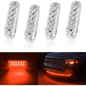 UNXMRFF 4-Pack LED Truck Emergency Strobe Lights 12 LED Amber Surface Mount Flashing Lights Waterproof Warning Emergency Flashing Lights Construction Caution Lights for Vehicles Motorcycles ATV 12-80V in Kuwait