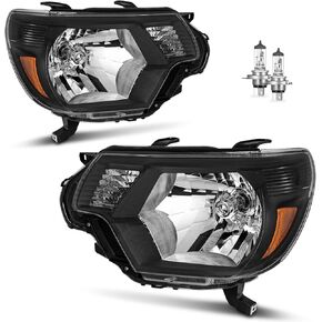 Headlights Assembly for 2012-2015 Toyota Tacoma Halogen Headlamp Replacement, High/Low Beam W/Bulbs, Driver & Passenger Side in Kuwait