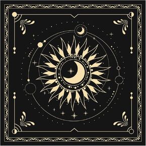 BOXOB Altar Cloth, 18.31x18.31in Delicate Square Sun Moon Alter Cloths Witchcraft Spiritual Tarot Mat Tablecloth Divination Tools and Accessories Perfect Divination Ritual Supplies in Saudi Arabia