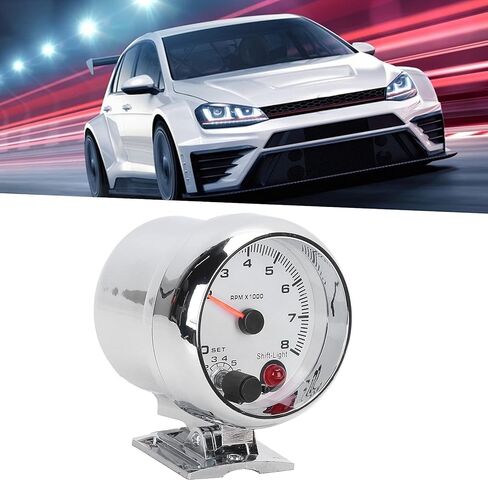 Tachometer, Chrome Bracket Car Tachometer Functional with Users Manual for Car in Saudi Arabia